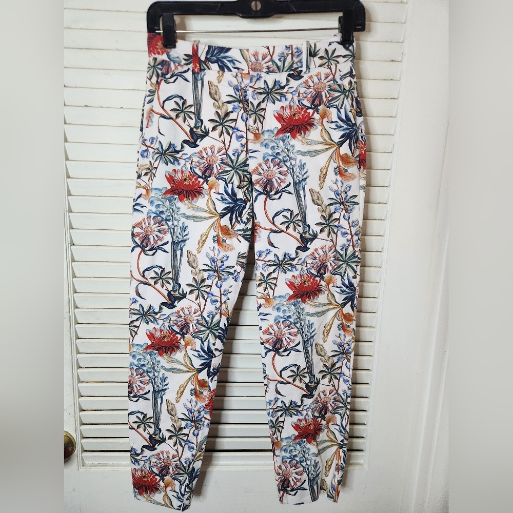 Zara Woman Cropped Floral Trousers S